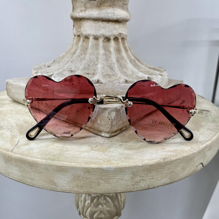 Cut glass Sunglasses - Red